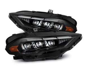 Ford Mustang Headlights - AlphaRex - NOVA Series LED Projector - Black - `18-`20