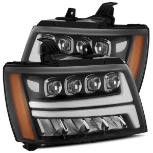 Chevrolet Tahoe Headlights - AlphaRex - NOVA LED Projector Plank Style - Gloss Black - `07-`14