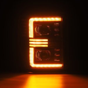 Ford F250 Headlights - AlphaRex - PRO-Series Projector w/Activ Light/Seq Signal - Black - `08-`10