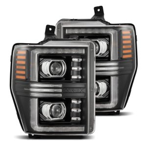 Ford F450 Headlights - AlphaRex - PRO-Series Projector w/Activ Light/Seq Signal - Black - `08-`10