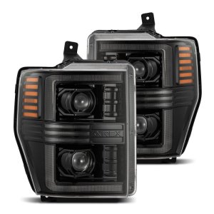 Ford F450 Headlights - AlphaRex - PRO-Series Projector with Activ Light/Seq Signal - Alpha-Black - `08-`10