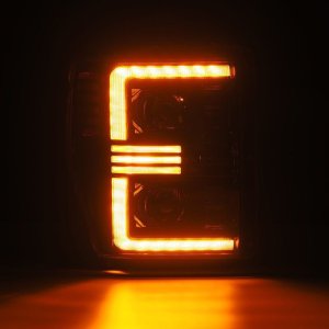 Ford F450 Headlights - AlphaRex - PRO-Series Projector with Activ Light/Seq Signal - Alpha-Black - `08-`10