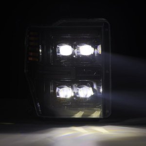 Ford F250 Headlights - AlphaRex - NOVA-Series LED Projector with Activ Light/Seq Signal - Alpha-Black - `08-`10