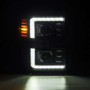 Ford F450 Headlights - AlphaRex - LUXX-Series LED Projector - Black - `08-`10