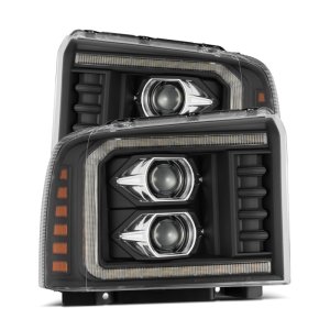 Ford F350 Super Duty Headlights - AlphaRex - PRO-Series Projector + Sequential Signal + SWB DRL - Black - `05-`07