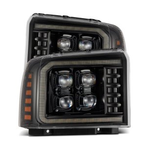 Ford Super Duty Headlights - AlphaRex - NOVA-Series LED Projector - Alpha-Black - `05-`07