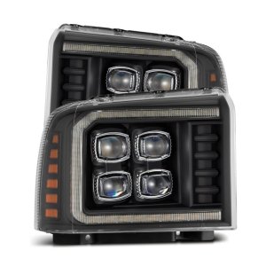 Ford F350 Super Duty Headlights - AlphaRex - NOVA LED Projector - Black - `05-`07