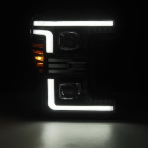 Ford F-250 Super Duty Headlights - AlphaRex - LUXX-Series LED Proj - Black - `17-`19