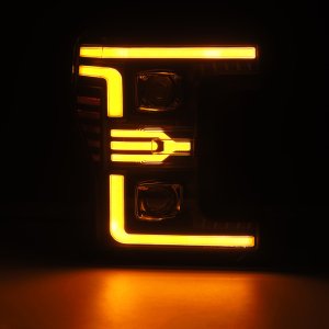 Ford F-250 Super Duty Headlights - AlphaRex - LUXX-Series LED Proj - Black - `17-`19