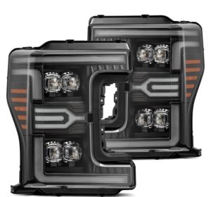Ford F-250 Headlights - AlphaRex - NOVA-Series LED Projector - Black - `17-`19