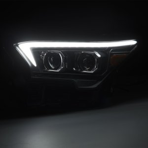 Toyota Tacoma Headlights - AlphaRex - LUXX-Series LED Proj w/Actv Light & Seq. Sig + DRL - Blk - `23-`24