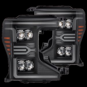Ford F-250 Headlights - AlphaRex - NOVA-Series LED Projector - Black - `20-`22