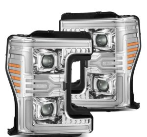 Ford F-250 Super Duty Headlights - AlphaRex - LUXX-Series LED Projector - Chrome - `17-`19