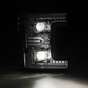 Ford F-450 Super Duty Headlights - AlphaRex - LUXX-Series LED Projector - Chrome - `17-`19