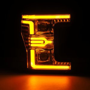 Ford F-550 Super Duty Headlights - AlphaRex - LUXX-Series LED Projector - Chrome - `17-`19