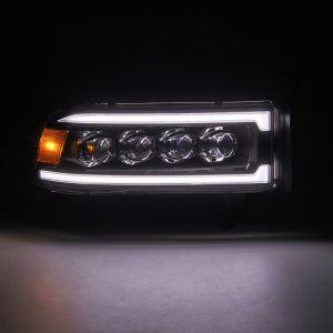 Dodge RAM 1500 Headlights - AlphaRex - NOVA LED Projector w/Activ Light/Sequential Signal/SB DRL - Black - `94-`01