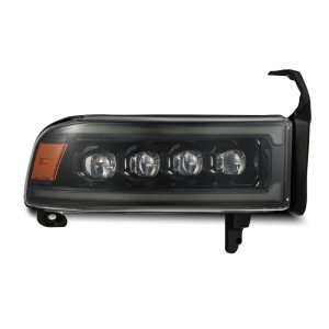 RAM 1500 Headlights - AlphaRex - NOVA LED Proj with Activ Light/Seq Signal/SB DRL - Alpha-Black - `94-`01