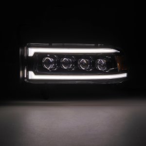 RAM 1500 Headlights - AlphaRex - NOVA LED Proj with Activ Light/Seq Signal/SB DRL - Alpha-Black - `94-`01