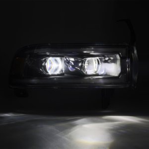 RAM 1500 Headlights - AlphaRex - LUXX LED Projector w/Active Light/Sequential Signal/SB DRL - Black - `94-`01