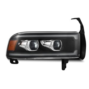RAM 1500 Headlights - AlphaRex - LUXX LED Projector w/Active Light/Sequential Signal/SB DRL - Black - `94-`01