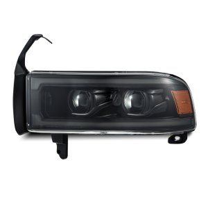 RAM 1500 Headlights - AlphaRex - LUXX LED Proj with Activ Light/Seq Signal/SB DRL - Alpha Black - `94-`01