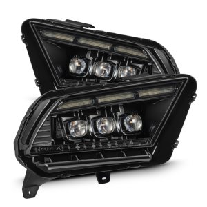 Ford Mustang Headlights - AlphaRex - NOVA LED Projector - Alpha-Black - `13-`14