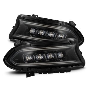 Dodge Charger Headlights - AlphaRex - NOVA LED Projector - Alpha-Black - `15-`23