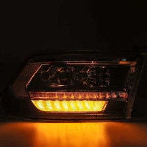 Ram 2500 Headlights - AlphaRex - LUXX LED Proj Plank Style w/Activ Light/DRL - Black - `09-`18
