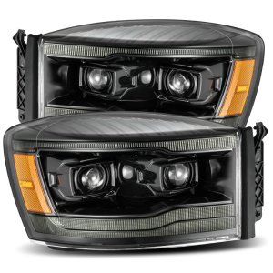 Dodge Ram 1500HD Headlights - AlphaRex - PRO-Series Projector - Alpha Black - `06-`08