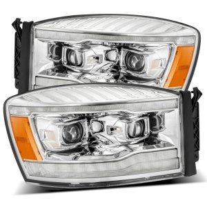 Dodge Ram 1500HD Headlights - AlphaRex - LUXX LED Projector - Chrome - `06-`08