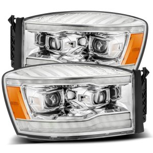 Dodge Ram 1500HD Headlights - AlphaRex - LUXX LED Projector - Chrome - `06-`08