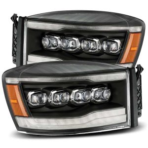 Dodge Ram 1500HD Headlights - AlphaRex - NOVA LED Projector - Black - `06-`08