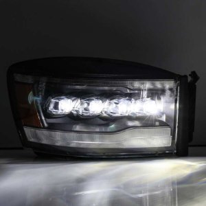Dodge Ram 1500HD Headlights - AlphaRex - NOVA LED Projector - Black - `06-`08