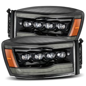 Ram 1500HD Headlights - AlphaRex - NOVA LED Projector - Alpha-Black - `06-`08