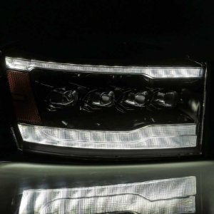 Ram 1500HD Headlights - AlphaRex - NOVA LED Projector - Alpha-Black - `06-`08