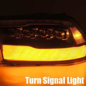 Dodge Ram Headlights - AlphaRex - NOVA LED Projector, Plank Style Design, DRL - Alpha Black - `09-`18