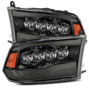 Dodge Ram Headlights - AlphaRex - NOVA LED Projector, Plank Style Design, DRL - Alpha Black - `09-`18
