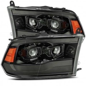 Ram 1500 Headlights - AlphaRex - PRO-Series Projector, Plank Style w/Seq Signal/DRL - Alpha Black - `09-`18