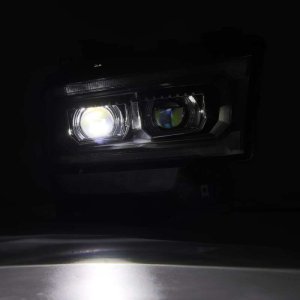 Ram 2500 Headlights - AlphaRex - LUXX LED Proj Plank Style w/Activ Light/Seq Signal/DRL - Black - `19-`21