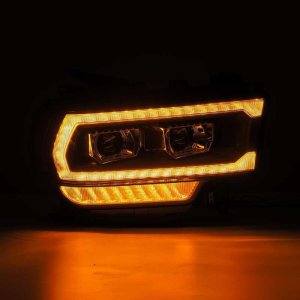 Ram 2500 Headlights - AlphaRex - LUXX LED Proj Plank Style w/Activ Light/Seq Signal/DRL - Black - `19-`21