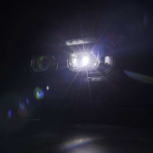 Ram 2500 Headlights - AlphaRex - LUXX LED Proj Plank Style w/Activ Light/Seq Signal/DRL - Black - `19-`21
