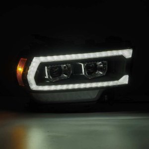Ram 2500 Headlights - AlphaRex - LUXX LED Proj Plank Style w/Activ Light/Seq Signal/DRL - Black - `19-`21