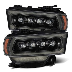 Ram 2500 Headlights - AlphaRex - NOVA LED Proj Headlights Plank Style - Alpha Black - `19-`21