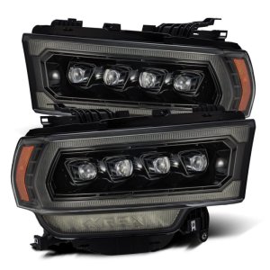 Ram 2500 Headlights - AlphaRex - NOVA LED Proj Headlights Plank Style - Alpha Black - `19-`21