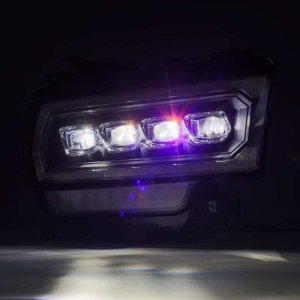 Ram 2500 Headlights - AlphaRex - NOVA LED Proj Headlights Plank Style with Activ Light/Seq Signal/DRL - Black - `19-`21