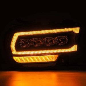 Ram 2500 Headlights - AlphaRex - NOVA LED Proj Headlights Plank Style with Activ Light/Seq Signal/DRL - Black - `19-`21