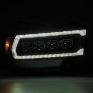 Ram 2500 Headlights - AlphaRex - NOVA LED Proj Headlights Plank Style with Activ Light/Seq Signal/DRL - Black - `19-`21