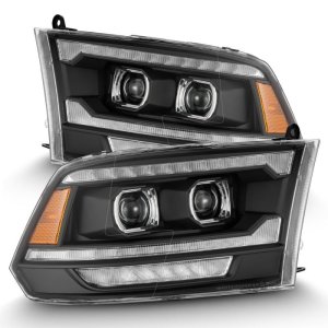 Dodge Ram 2500 Headlights - AlphaRex - Luxx LED, Proj, Plank Style, Activ Light, Seq Signal, DRL - Black - `09-`18