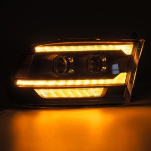 Dodge Ram 2500 Headlights - AlphaRex - Luxx LED, Proj, Plank Style, Activ Light, Seq Signal, DRL - Black - `09-`18