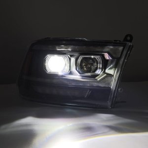 Ram 2500 Headlights - AlphaRex - LUXX LED Proj Headlight Plank Style w/ Activ Light/ Seq Signal/ DRL - Black - `09-`18